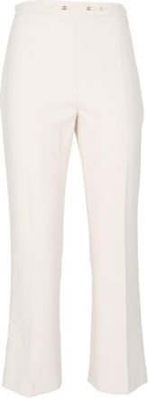 Elisabetta Franchi High-Waisted Cropped Pants With Flared Leg And Metallic Accents