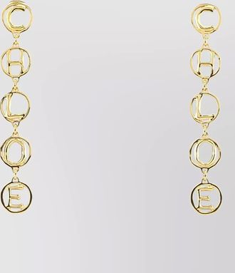 Chlo&eacute; brass drop earrings