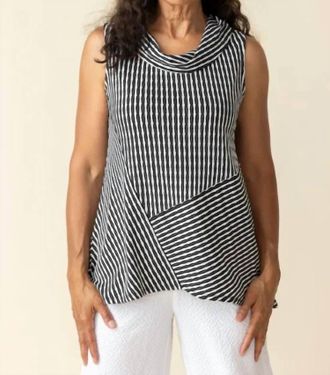 Habitat Uptown Stripe Sleeveless Cowl Top In Black