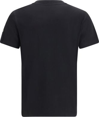 Moncler Womens Cotton T-Shirt With A Tone On Embroidered Logo Black T-Shirts And Polos