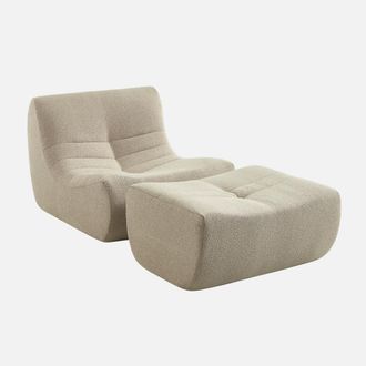 Sweeek Sill&oacute;n De Borreguito Texturizada Con Reposapi&eacute;s