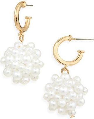 Tasha Faux Pearl Cluster Drop Earrings in Gold Pearl at Nordstrom Rack