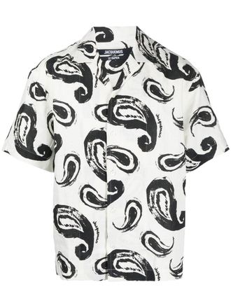 Jacquemus Camicia La Chemise Jean con stampa paisley - Bianco
