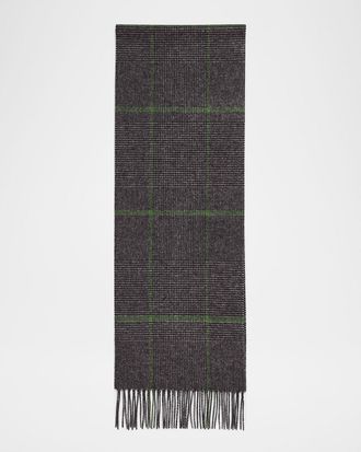 PIACENZA 1733 Men & apos;s Silk Cashmere Glen Plaid Scarf