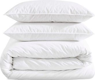 Calvin Klein Washed Percale Duvet & Shams Set in White at Nordstrom, Size Queen