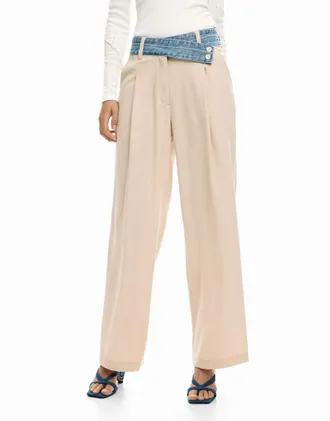 Desigual Pantaloni lunghi ibridi beige-Neutro