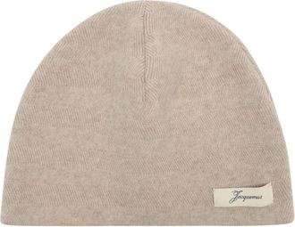 Jacquemus Beanies, female, Beige, Size: ONE SIZE Chevron Beanie