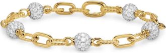 David Yurman Bracciale DY Madison in oro giallo 18 carati con diamanti (6mm)
