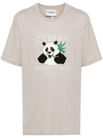 Iceberg embroidered-logo cotton T-shirt - men - Cotton/Polyester - L - Grey