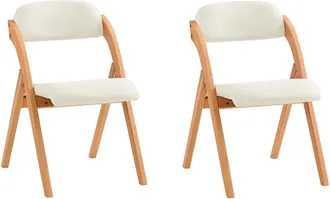 SoBuy Lote De 2 Sillas Plegables De Madera Con Asiento Y Respaldo Tapizado Sill&oacute;n Para Cocina Oficina Blanco 47 X 60 X 77 Cm Fst92-wx2 Sobuy Es