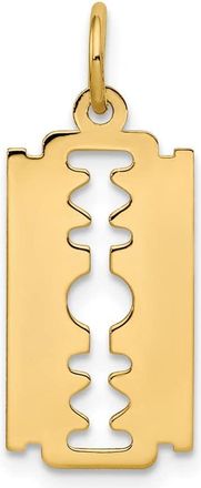 Diamond2Deal 14k Yellow Gold Polished Razor Blade Charm Pendant