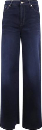 7 For All Mankind Tailorless Lotta Wide Jeans - Dames - Loose Fit Jeans - Blauw - W31 - Katoen - Jeans