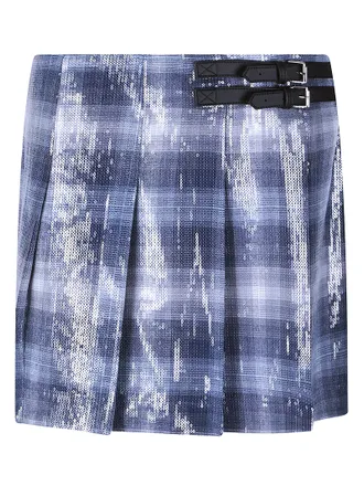 Pinko Gongora Pleated Sequined Mini Skirt