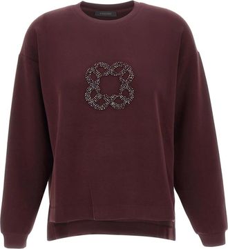 Elena Miro Monogram Scuba Sweatshirt - Dames - Sweatshirts - Rood - XL - Polyester - Hoodies & sweatvesten