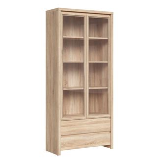 Petits Meubles Vitrina 2 puertas y 2 cajones estratificado marr&oacute;n