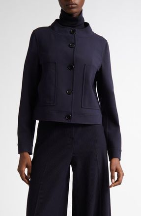 Max Mara Lamine Stretch Virgin Wool Jacket in Ultramarine at Nordstrom, Size 12