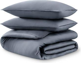 Bare Home TENCEL Lyocell Duvet Cover Set in Indigo at Nordstrom, Size Twin
