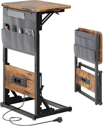 OEM Mesa Auxiliar - Hlonone - C-hlonone - Marr&oacute;n - Plegable - Multipresa Y Almacenamiento