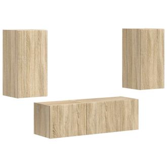 vidaXL Conjunto De Mueble Para Tv De Pared 4 Pcs Roble Sonoma Vidaxl