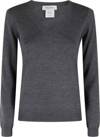 Gran Sasso Top met V-hals - Grijs