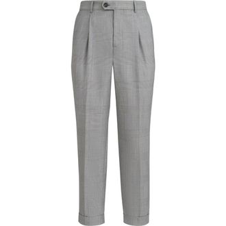 Brunello Cucinelli Prince of Wales trousers in Grey at Nordstrom, Size 50 It