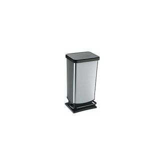 Rotho Bidone per Rifiuti Rotho Paso con Pedale da 40 litri, Colore Argento