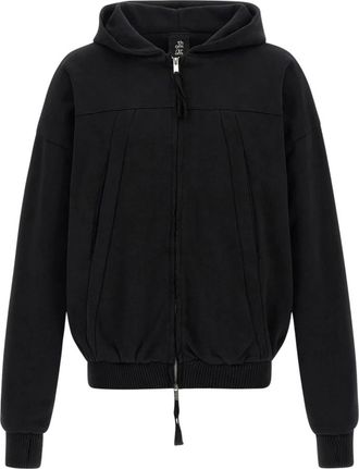 Thom Krom M SJ 689 Hooded Sweat Jacket - Heren - Vesten met rits - Zwart - S - Katoen - Hoodies & sweatvesten