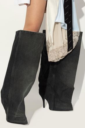 Balenciaga Boots With Distressing, Womens, Grey