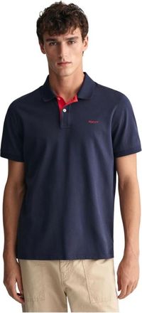 GANT Stretch Katoen Polo Regular Fit - Heren - Polos - Blauw - S - Katoen - Tops