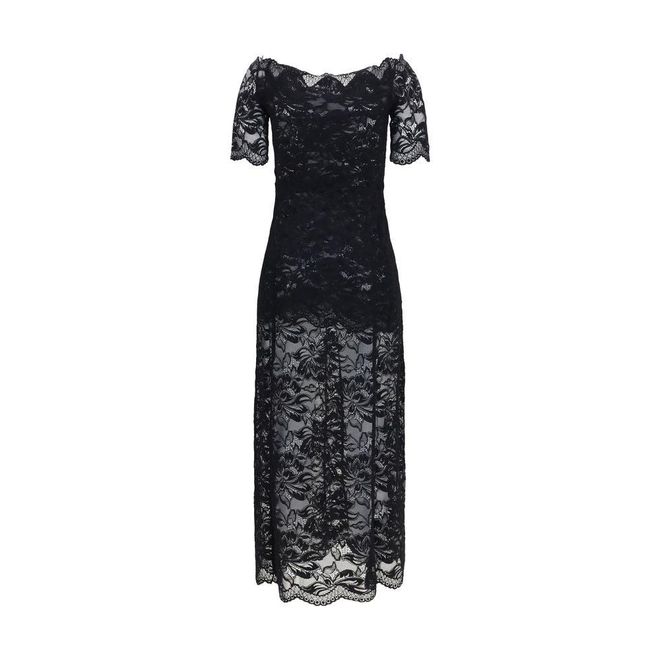 Floral Lace Dress - Black