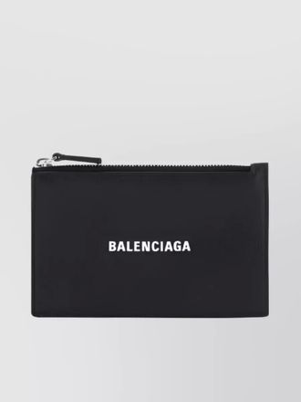 Balenciaga leather logo print card holder