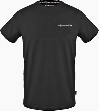 Aquascutum Mens Crew Neck Short Sleeve Regular Fit T-Shirt - Black - Size: 2X large