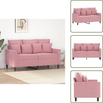 vidaXL Divano morbido - vidaXL Divano a 2 Posti Rosa 120 cm in Velluto - Divano con imbottitura