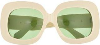 Valentino 50mm Polarized Square Sunglasses in Ivory/Green at Nordstrom Rack