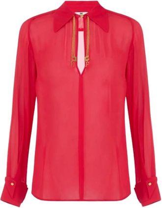 Elisabetta Franchi Georgette Blouse - Dames - Blouses - Rood - L - Overhemden