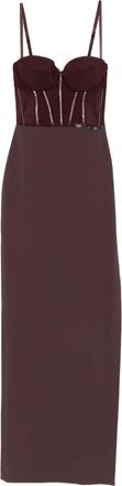 Elisabetta Franchi embellished-corset maxi dress - Red