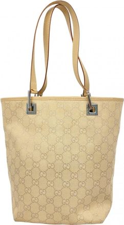 Gucci Beige Canvas Tote Bag (Pre-Owned)