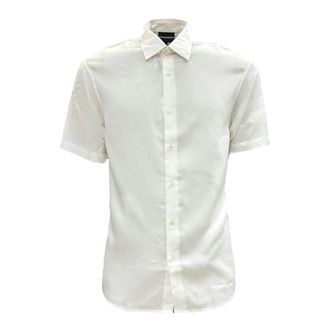 Emporio Armani Witte Casual Shirt 3R1Cq 71Nwdz 0101 - Heren - Korte mouwen Overhemden - Wit - XS - Overhemden