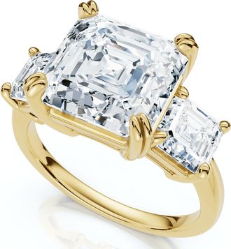Pompeii3 Certified 6Ct Asscher Cut Diamond Engagement Ring 14k Gold Lab Grown