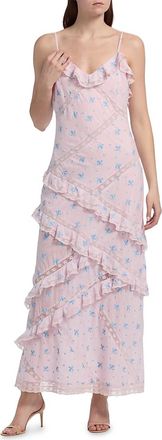 LoveShackFancy Nocelle Maxi Dress In Lilac Tide