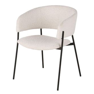 Maisons du monde Silla de comedor de tela bouclé color crudo