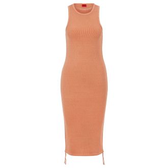 HUGO BOSS Hugo Womens Nerana Dress in Orange Cotton - Size 14 UK