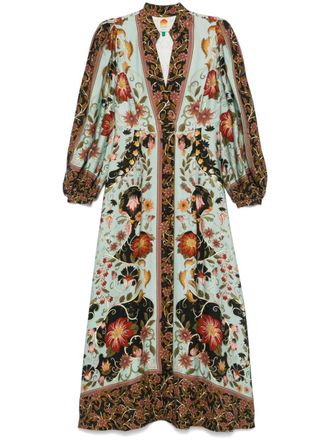 Farm Rio Flowing Beauty maxi-jurk - Blauw