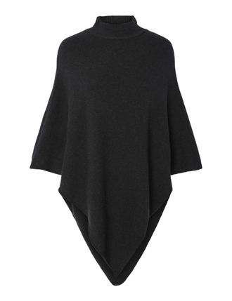 Pieces Womens Pcfortuna High Neck Poncho Noos Bc, Black, One Size