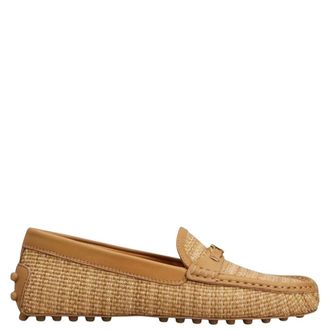 Tod's Tods, Loafers, female, Beige, Size: 8 1/2 US Rafias-Style Loafers