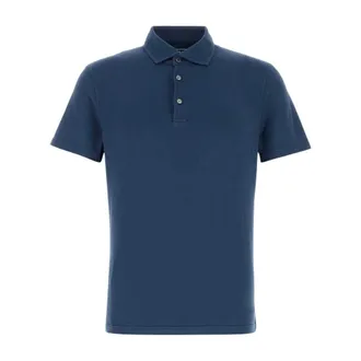 Fedeli Polo Shirts, male, Blue, Size: 5XL Stretch Cotton Polo Shirt