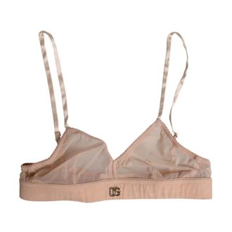 Dolce & Gabbana Bras, female, Beige, Size: XL Soft Cup Balconette Bra with DG Logo