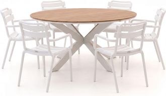 Forza Furniture Forza Vico/Fidenza &oslash;149cm dining tuinset 7-delig stapelbaar