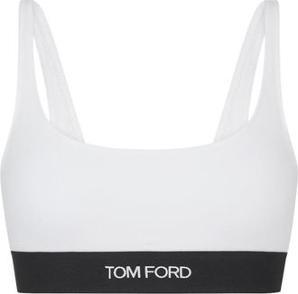 Tom Ford White Bralette with Textured Band