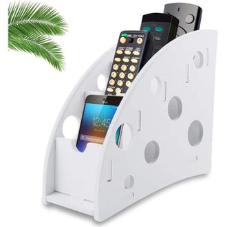 OEM Organizador Para Mandos A Distancia Y Tel&eacute;fonos M&oacute;viles En Color Blanco, Fabricado En Material Compuesto De Madera, Caja De Almacenamiento Para El Hog